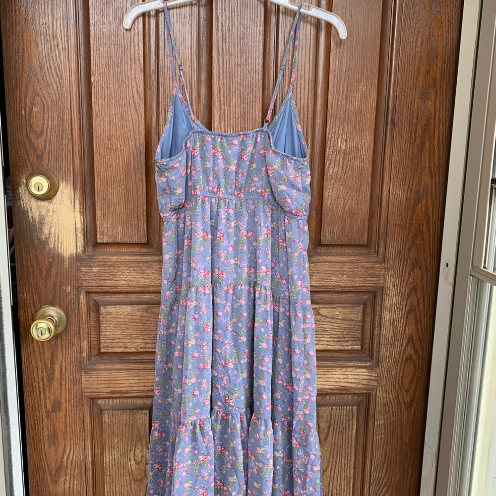 NWT Wild Fable purple floral tiered midi dress - Picture 10 of 12